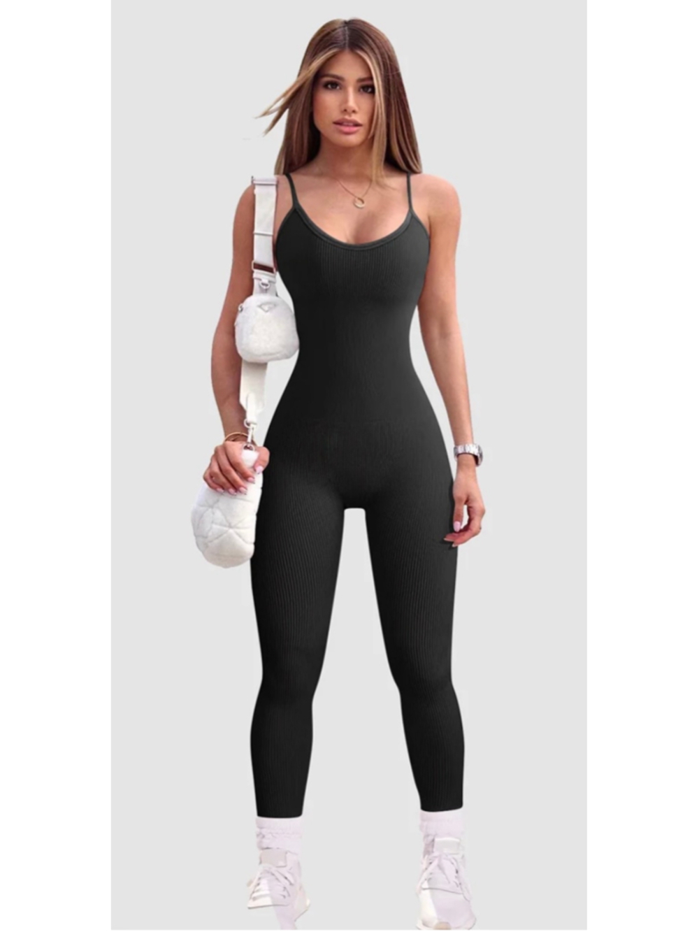 NEW 1 Piece Spaghetti Straps tummy Control Jumpsuit M